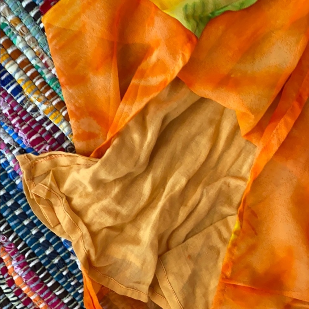 Orange Shift Dress tie dye slip vintage - Picture 4 of 5